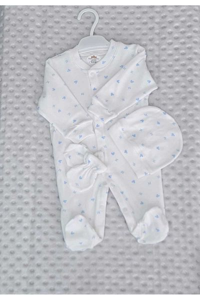 Sema Baby Mickey Head Patterned 3-Piece Jumpsuit Set