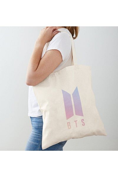 GİFTORA Bts Printed Raw Cloth Shoulder Bag 30x45
