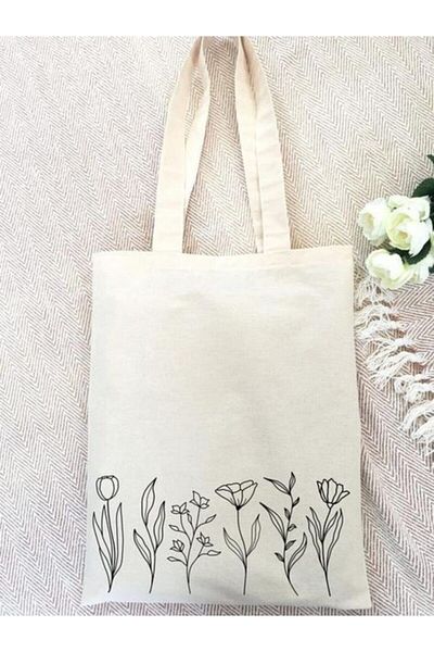 GİFTORA Flower Feast Designed Raw Cloth Shoulder