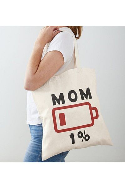 GİFTORA Mommy Charging Finished Designed Raw Cloth Shoulder Bag