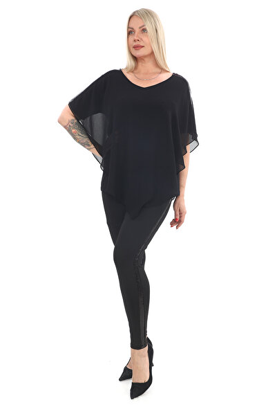 Javelin Collection Stylish Chifon Bluz with Sequenceed Sequence on the Shoulder