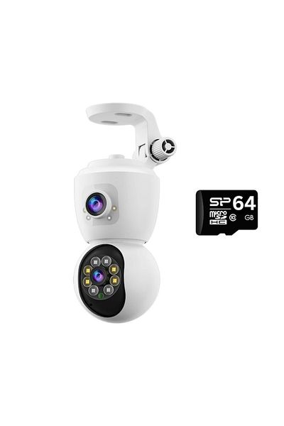 dalimag Camera de Supraveghere cu MicroSD 64 GB WiFi, Dubla, Model JT-8292, 1080p Full HD, Baby Monitor, cu