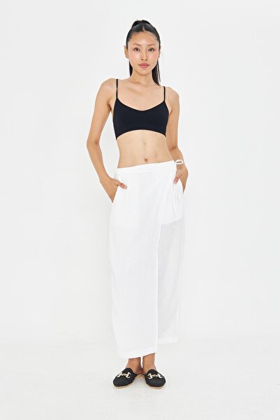 TIFFANY&TOMATO Etek Detaylı Keten Görünümlü Pantolon