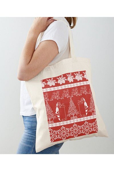 GİFTORA Merry Christmas Designed Raw Cloth Om