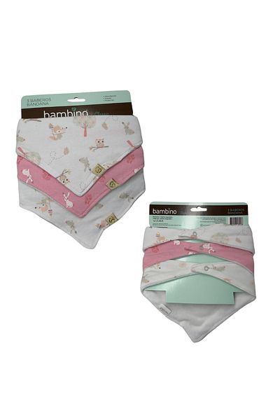STEM 3pcs Baby Triangle Bibs (Girl) - Style May Vary
