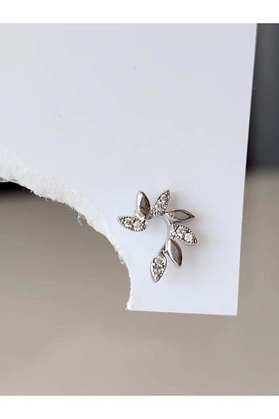 Eva Takı Store Wheat Spike Barley Model Cartilage Piercing Tragus Helix Silver Color Earring