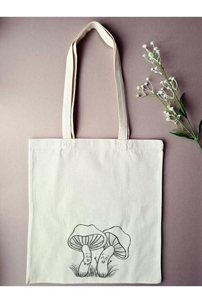 GİFTORA Minimal Mushroom Design Raw Cloth