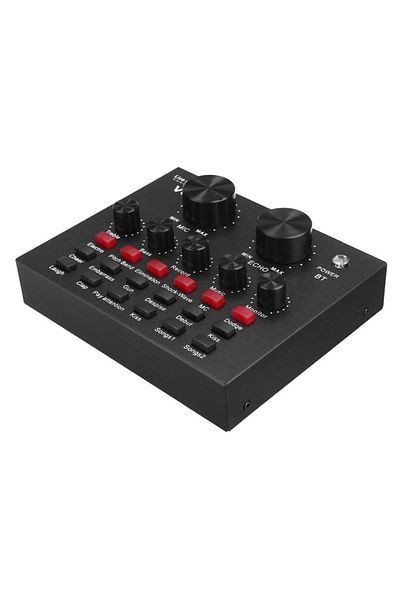 divendi-ro V8 multifunctional sound card, with bluetooth, 12 sound effects, Micro USB, 6 modes, black