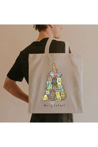 GİFTORA Happy Birthday Cloth Bag with Cat
