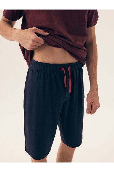 Henderson Basis Classic cotton men's two-piece pajama shirt & shorts with plain pattern | Dive