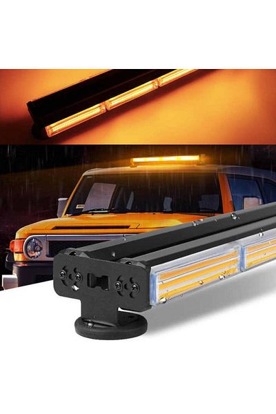 BGRJ Automotive 60cm double bar strobe light bar, 12V-24V, magnetic mounting