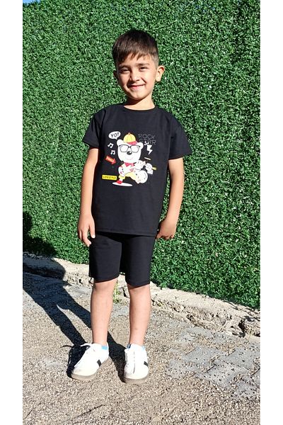 siyalife Boy's Soft Textured Compact Fabric T-Shirt and Shorts Set