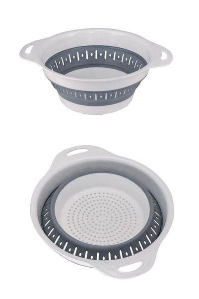 ÇARŞI HANEM Foldable Round Strainer Set 2 Sizes Large Small Handle and No Handle Round Strainer Does Not Take up Space