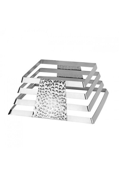 Culinaro North buffet presentation stand 25x25/18x18xh10cm, stainless steel, silver