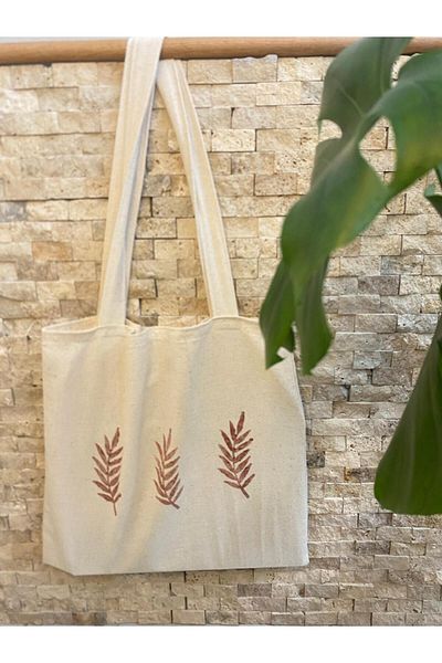 GİFTORA Leaf Printed Cloth Bag Shoulder Bag 35/40
