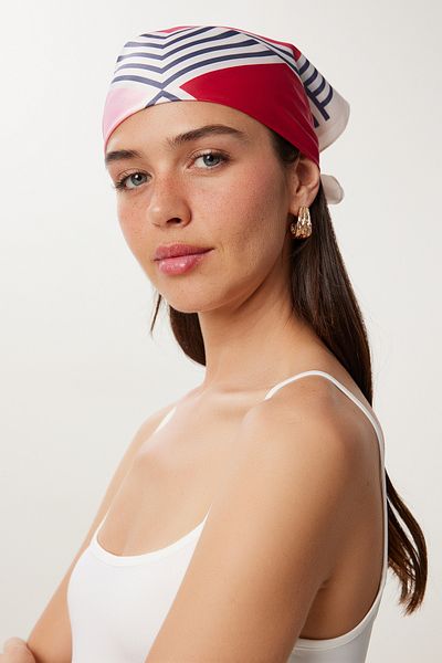 Lovelyİstanbul Patterned Satin Surface Scarf