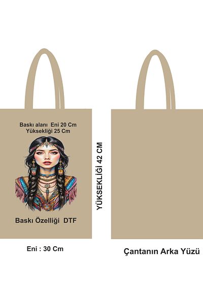 GİFTORA Cotton Tote Bag with Handle – 30X42 Cm, Environmentalist, Dtf Printed
