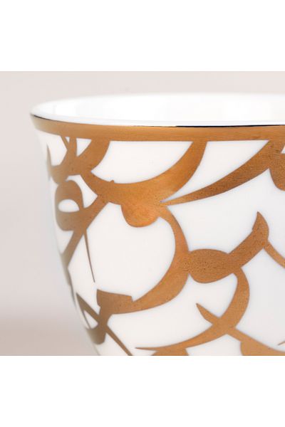 Dallaty La Mesa gold and white coffee cups set 12 pcs 90ml