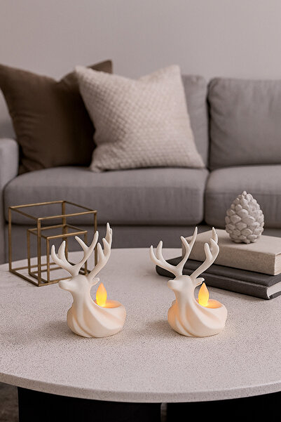NOVATECH İNOVASYON GEYİK IŞILTISI mumluk 2`li dekor obje ve aksesuar
