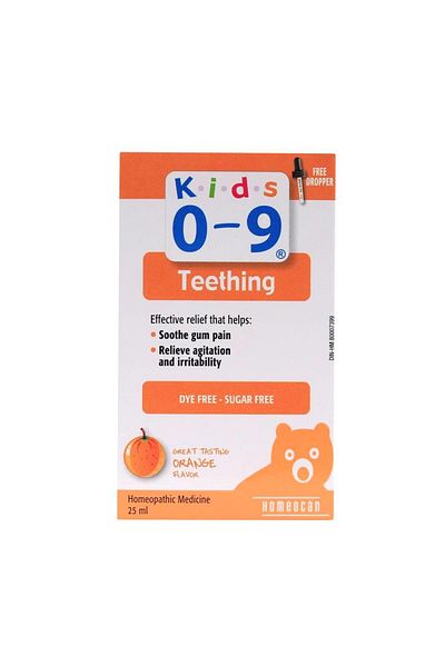 GUM Homeocan Kids Teething Homeopathic Medicine (0-9 Years) Orange Flavour 25Ml