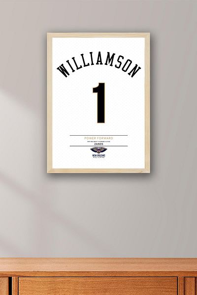 Saturn Zion Williamson Jersey Framed Painting - Nba New Orleans Pelicans Jersey