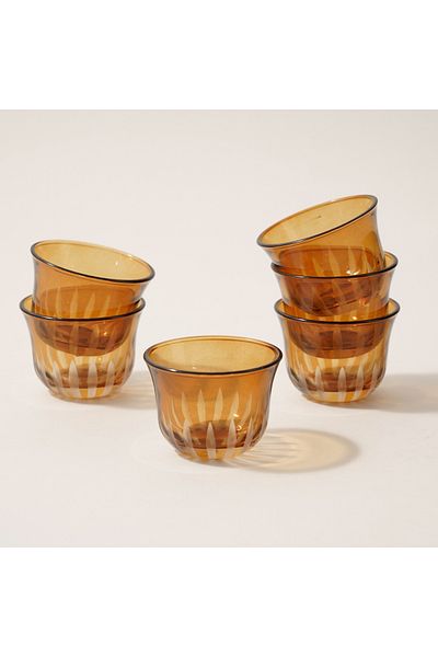 Dallaty 6pcs glass coffee set brown