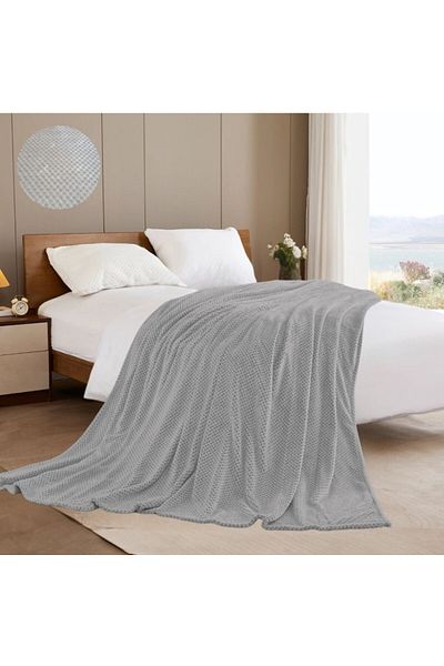 Pucioasa Cocolino Dot Blanket 200x230cm, Light Grey