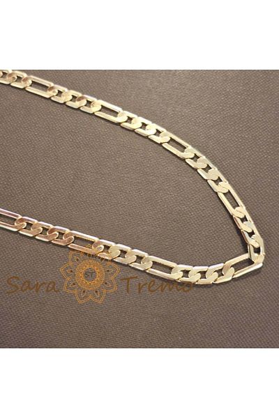 saratremo Unisex Gold-Plated Chain – Wide 3-in-1 Modern Model, 55/60 cm