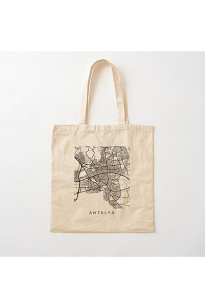 GİFTORA Vintage Raw Cloth with Antalya Map Printed
