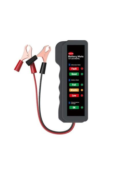 ASKSA Tester de alternator și baterie auto, ASKSA, tensiune 12V, 120 x 42 x 18 mm, Negru