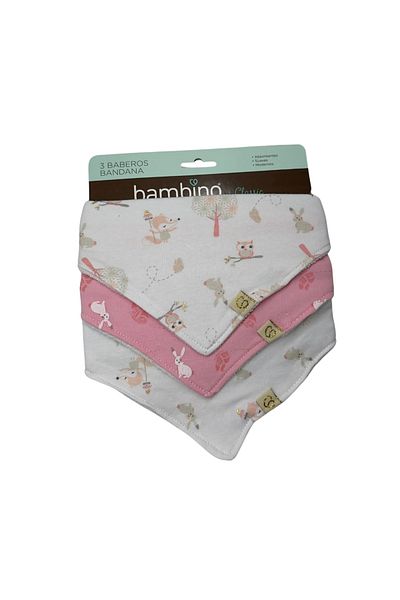 STEM 3pcs Baby Triangle Bibs (Girl) - Style May Vary
