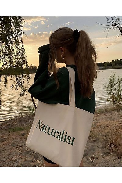 GİFTORA Naturalist Printed Gusseted Canvas Bag