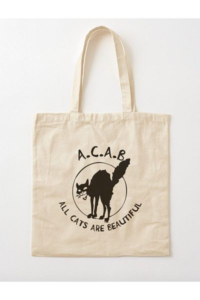 GİFTORA All Cats Are Beautiful Raw Cloth Shoulder Bag