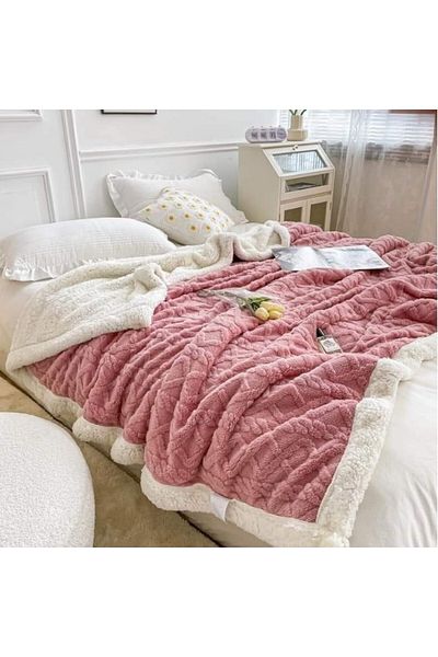 Pucioasa Pink fur blanket 200 x 230 cm
