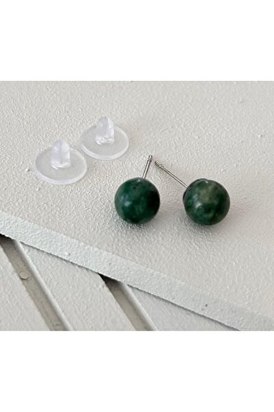 juleeco AMAZONİT Doğaltaş Çelik Top Küpe