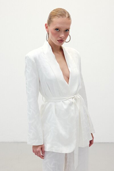 Sateen Жакет з сатену - Екру