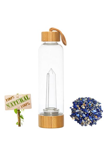 XTERRA Glass with natural Lapis lazuli crystals for water energizing | 550 ml