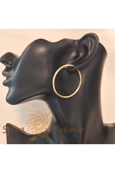 saratremo Large Classic Thick Hoop Earrings 4.2 cm – Bold Elegance and Superior Comfort