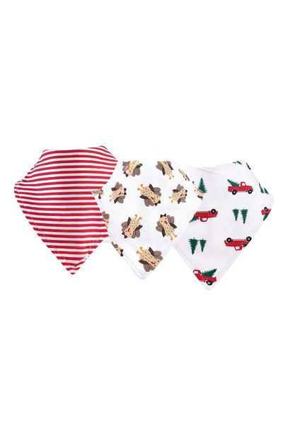 STEM 3PCS Baby Bandana Bib Set for Girls – Soft, Adjustable, Stylish & Absorbent - Assorted Color