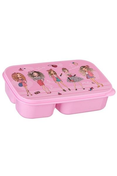 Herum Children's Food Container with 3 Compartments and Printed Lid, Herum, Pink, 1 L
