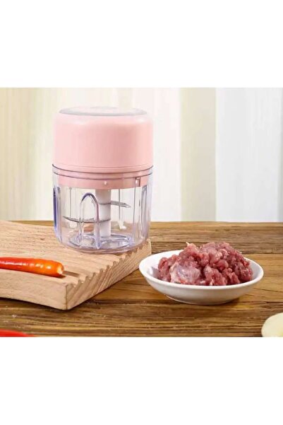 Herum Vegetable Chopper with Button on Lid, Pink, 10 x 12 cm