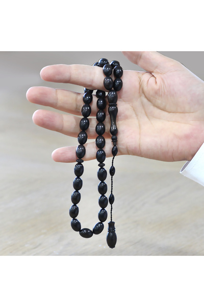 Tesbihane سبحة خشب الأبنوس مقطوعة بشكل خاص مع النظام