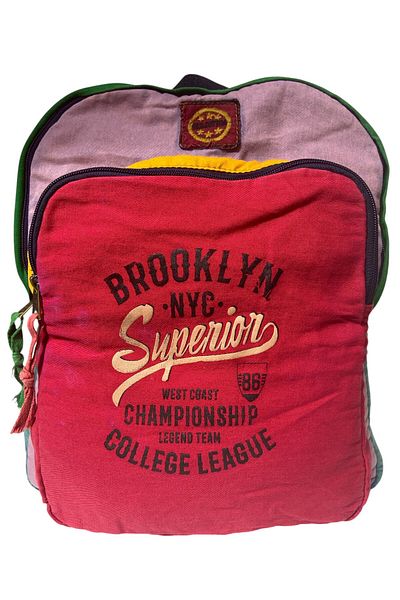 Old Cotton Quality Single Compartment Vintage Casual Design Daily Backpack Travel School Camping Bag 32 cm X 38 cm
