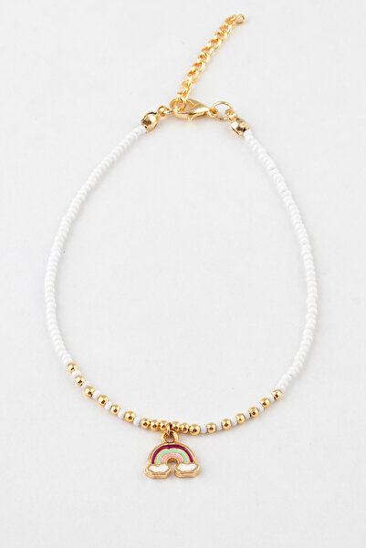 Sortie Aksesuar Rainbow Figured Enamel Beaded Anklet 008