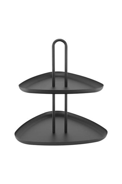 Culinaro 2-tiered triangle buffet stand, matte black
