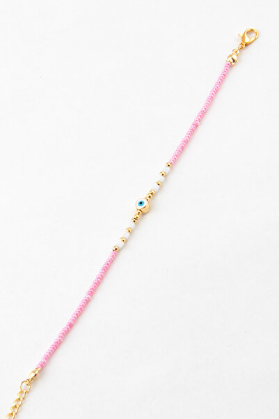 Sortie Aksesuar Evil eye bead and square bead figured bead bracelet 001