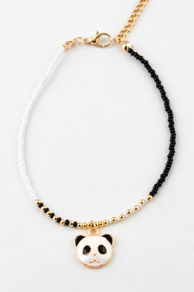 Sortie Aksesuar Panda Figured Enamel Beaded Anklet 003