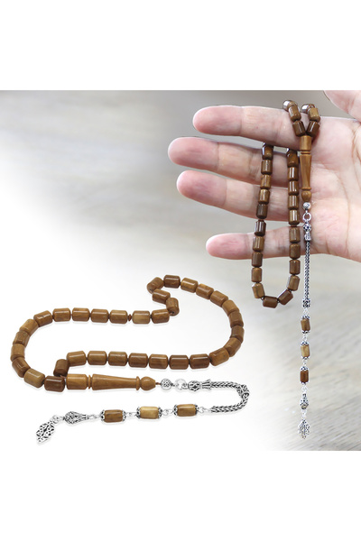 Tesbihane 925 проба срібний капсульний виріз з бахромою, коричневий кука-четки