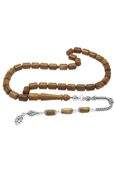 Tesbihane 925 проба срібний капсульний виріз з бахромою, коричневий кука-четки