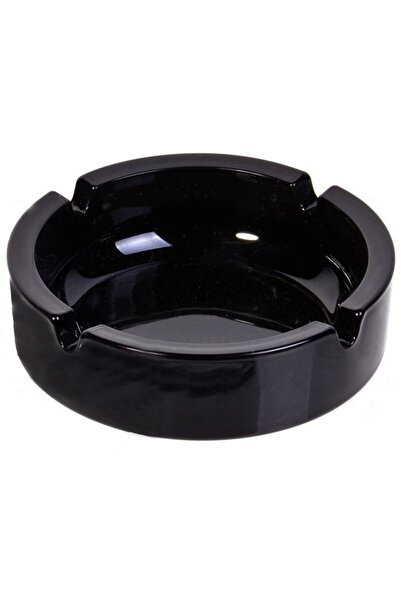 Herum Scrumiera rotunda din sticla, Herum®, Negru, 11 x 3 cm
